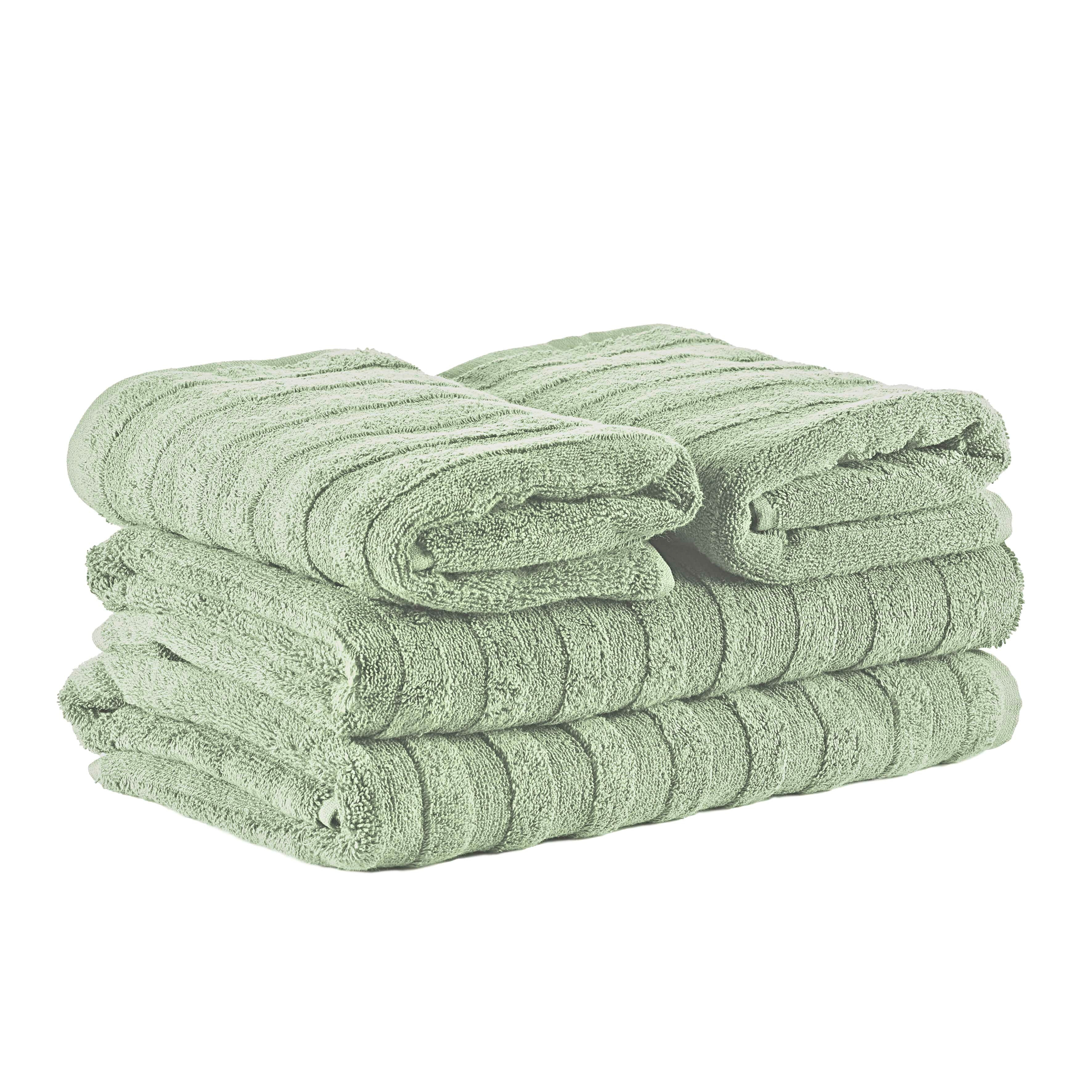 Terry Stripe håndklæde sæt, Mint - 4 stk.